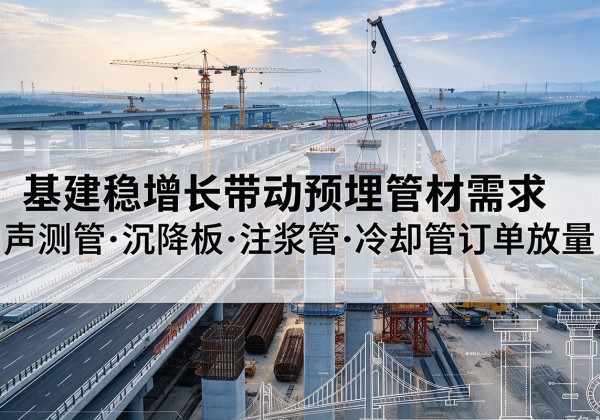 班玛基建稳增长带动预埋监测管材需求，声测管、沉降板、注浆管订单持续放量